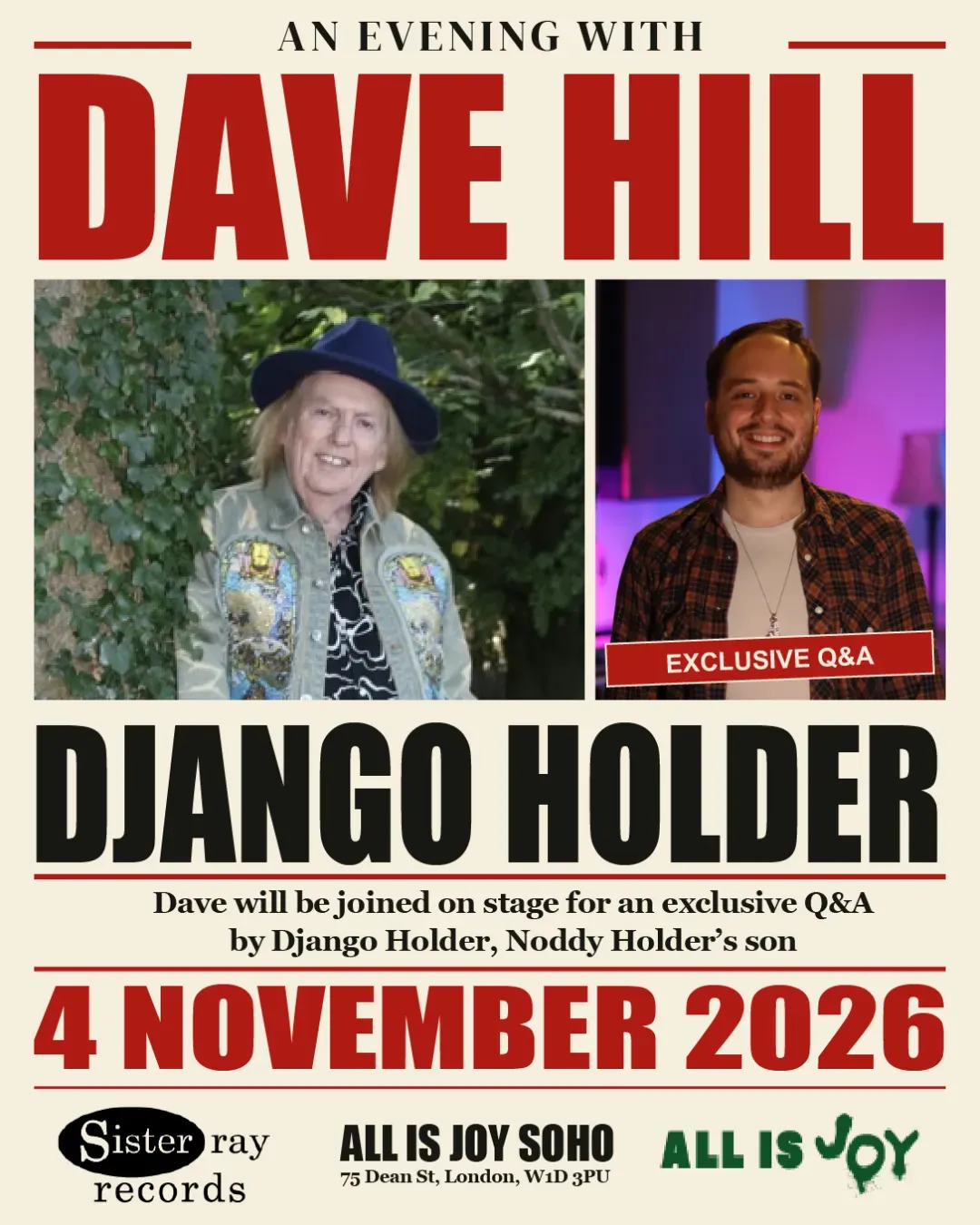 Dave Hill (Slade) Album Launch